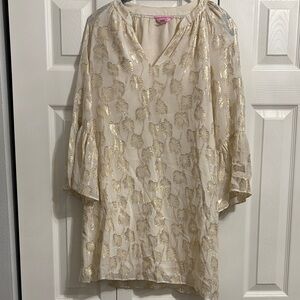 Lilly Pulitzer Gold and Cream Mini Dress